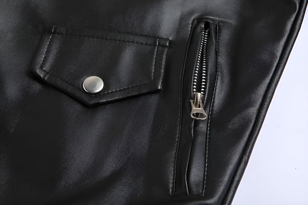 Giacca in Pelle Classica Uomo Fabio – foto 6