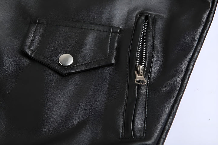 Giacca in Pelle Classica Uomo Fabio – foto 6