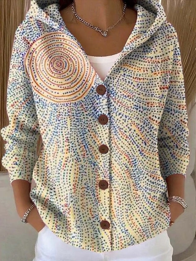 Cardigan Stampato con Cappuccio Colomba – foto 7