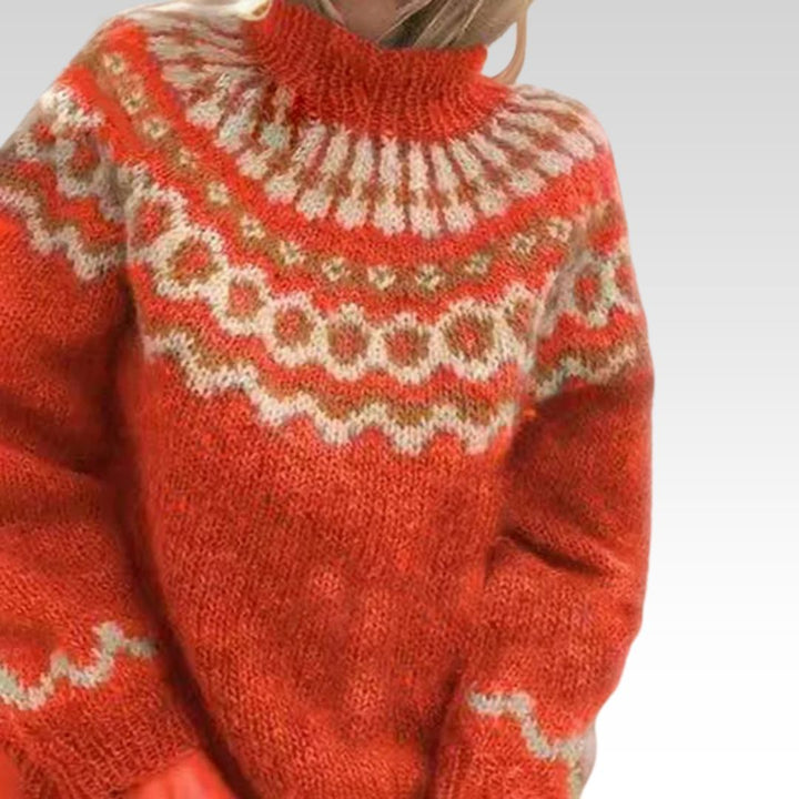 Maglione Collo Alto Jacquard Christine – foto 4