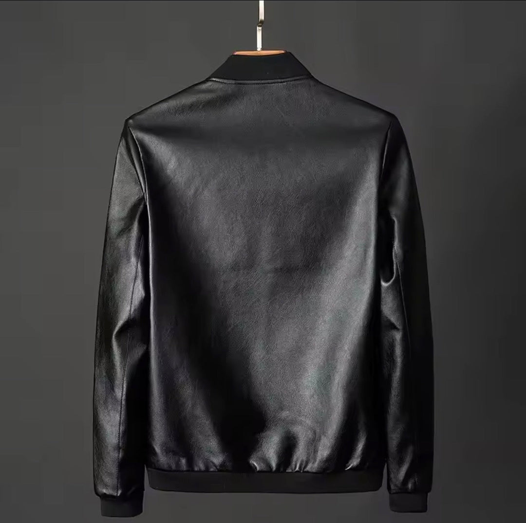 Giacca Bomber Uomo con Polsini a Costine e Tasche con Zip