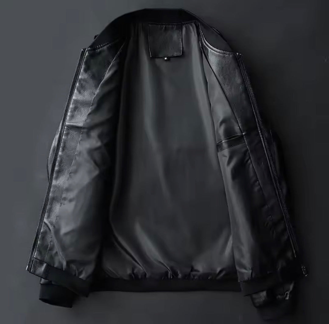 Giacca Bomber Uomo con Polsini a Costine e Tasche con Zip