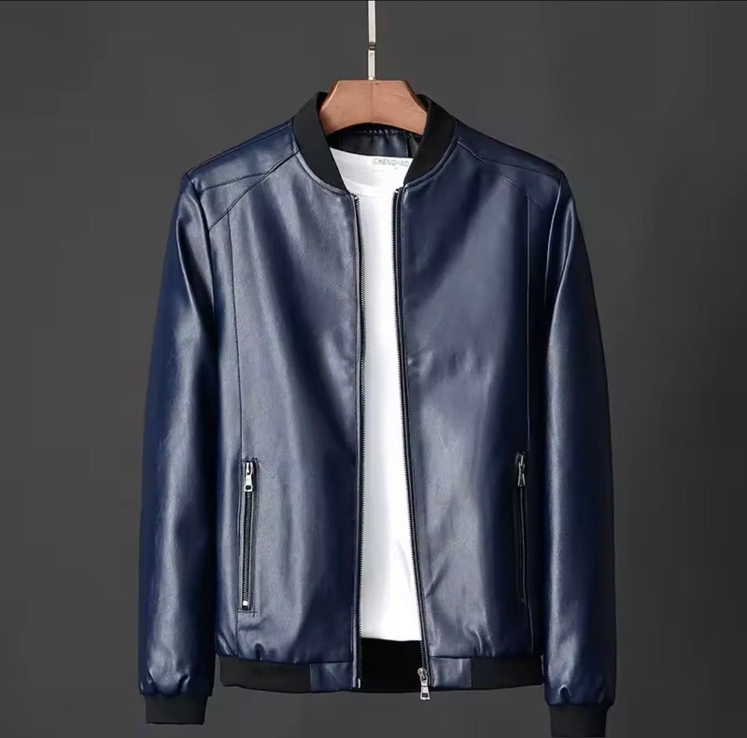 Giacca Bomber Uomo con Polsini a Costine e Tasche con Zip