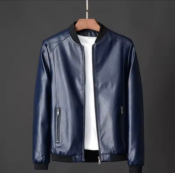 Giacca Bomber Uomo con Polsini a Costine e Tasche con Zip