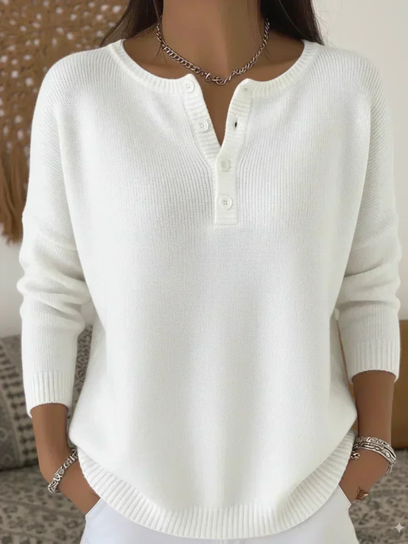 Maglione in Maglia con Bottoni Henley Ernesta – foto 6