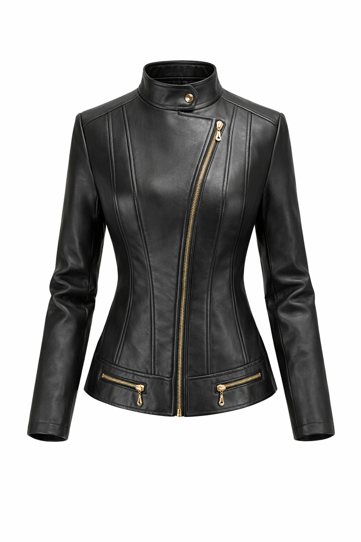 Women's Real Leather Quilted Biker Jacket – Dream