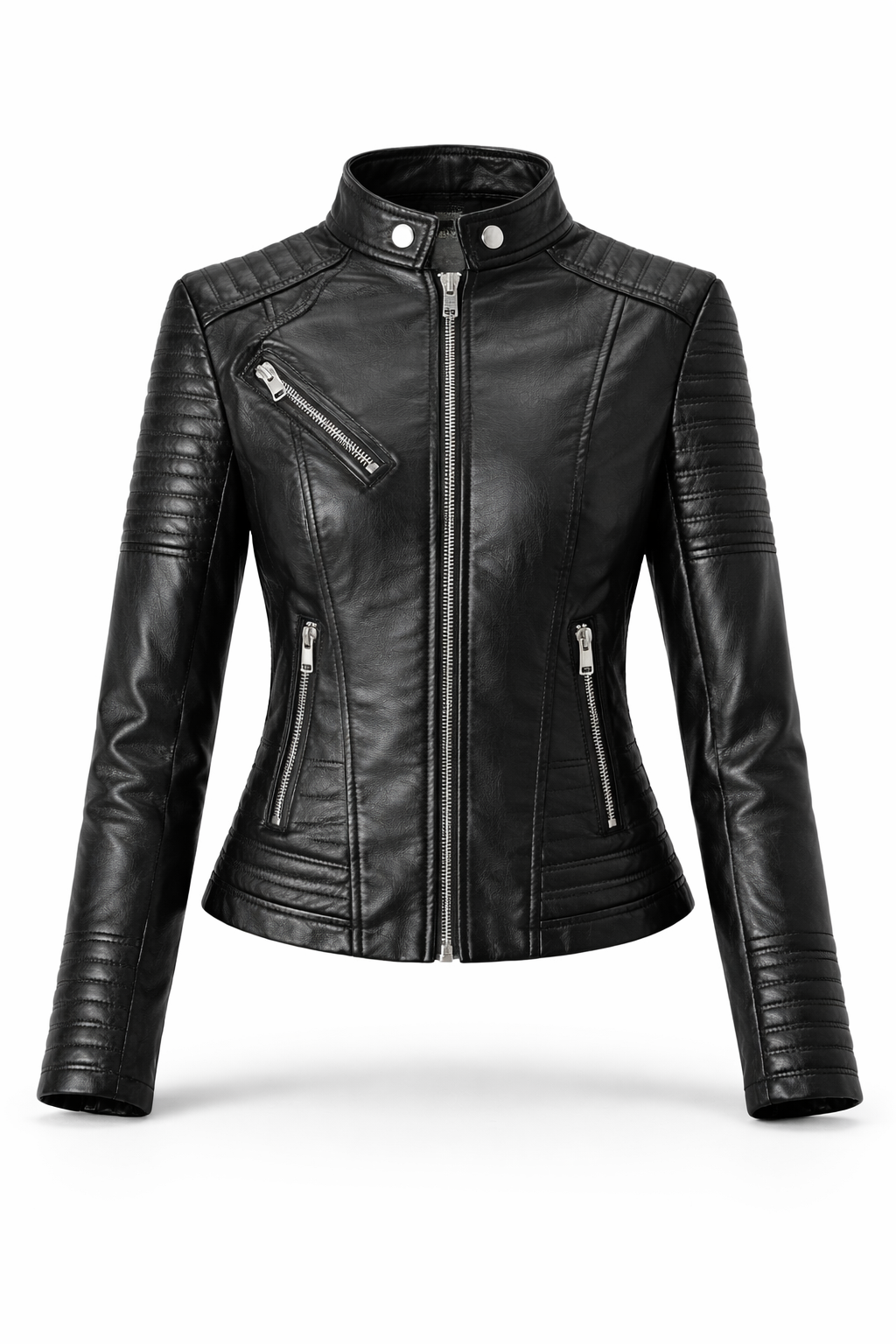 Women's Real Leather Quilted Biker Jacket – Roma