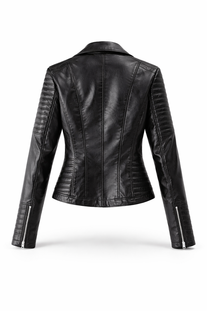 Women's Real Leather Quilted Biker Jacket – Roma