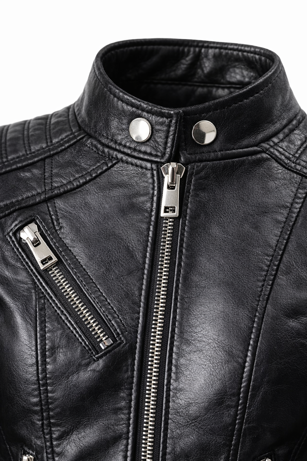 Women's Real Leather Quilted Biker Jacket – Roma