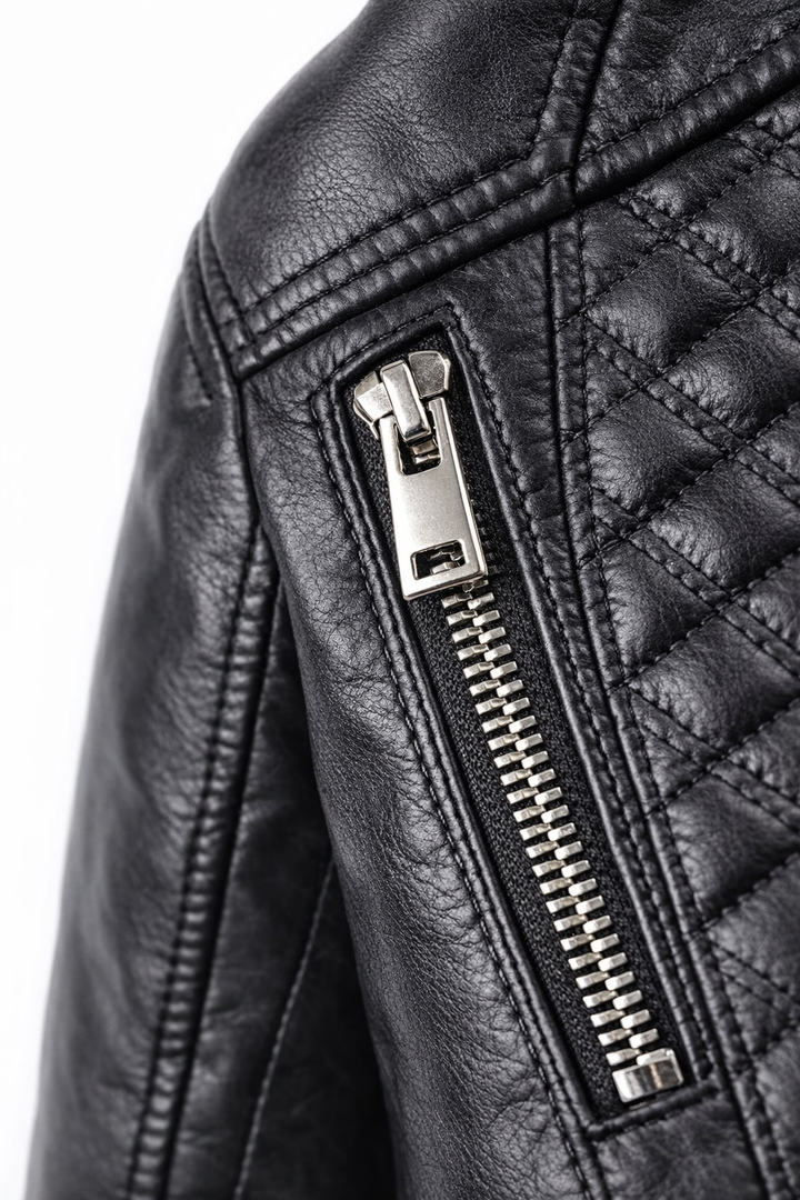 Women's Real Leather Quilted Biker Jacket – Roma