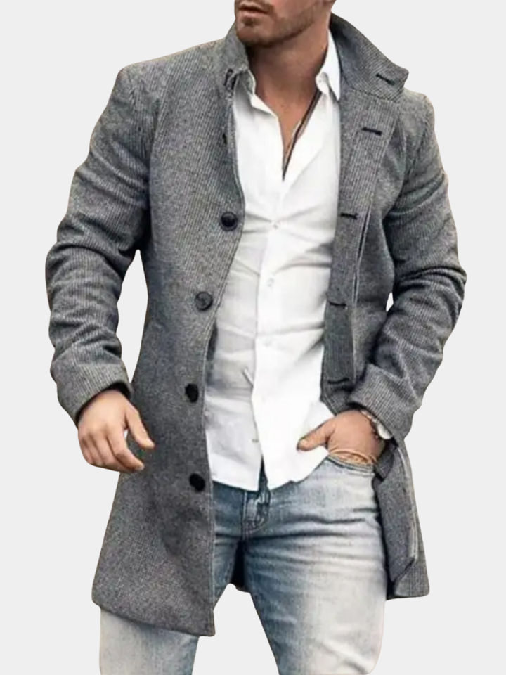 Cappotto Elegante Uomo Silvio Grigio Classico – Bottega Moretti
