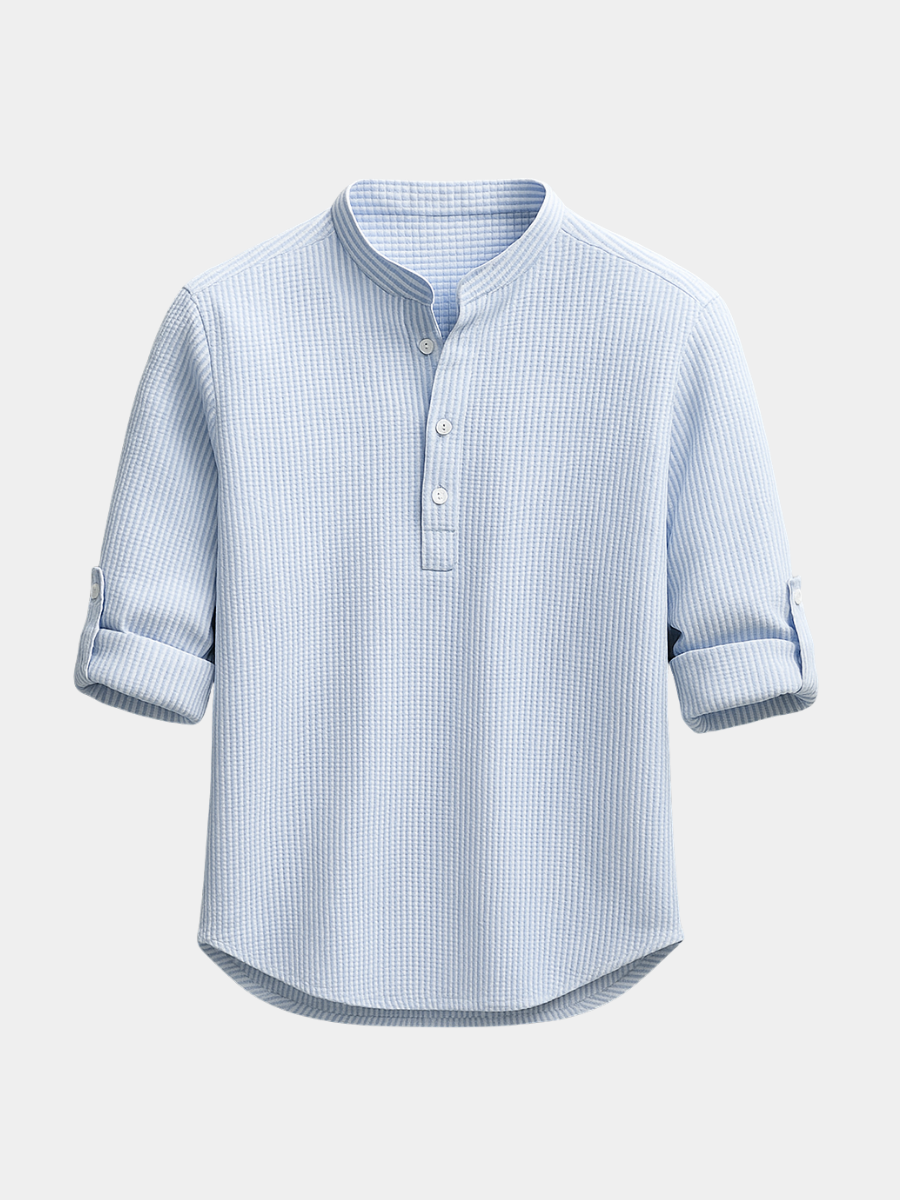 Camicia Classica in Lino Uomo Sebastiano Blu – Bottega Moretti