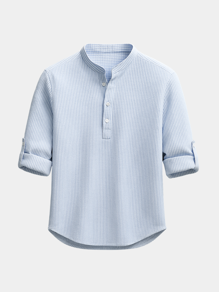 Camicia Classica in Lino Uomo Sebastiano Blu – Bottega Moretti