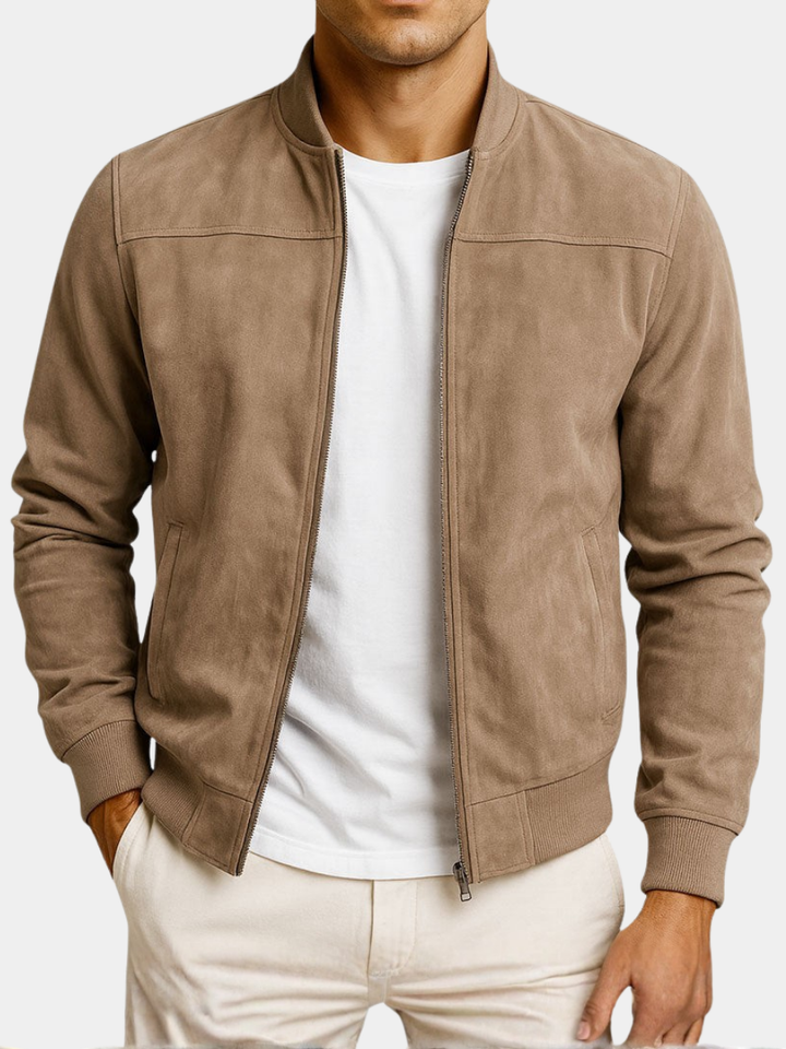 Bomber Effetto Camoscio Antoine Tortora – Bottega Moretti