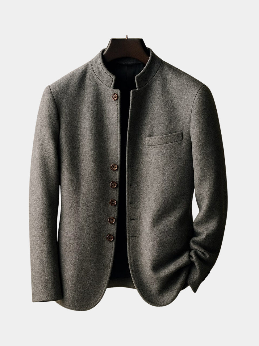 Giacca in Lana Collo Dritto Uomo Riccardo Grigio – Bottega Moretti