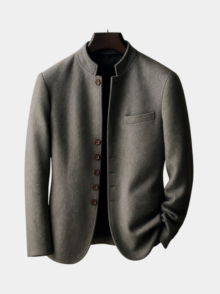 Giacca in Lana Collo Dritto Uomo Riccardo Grigio – Bottega Moretti