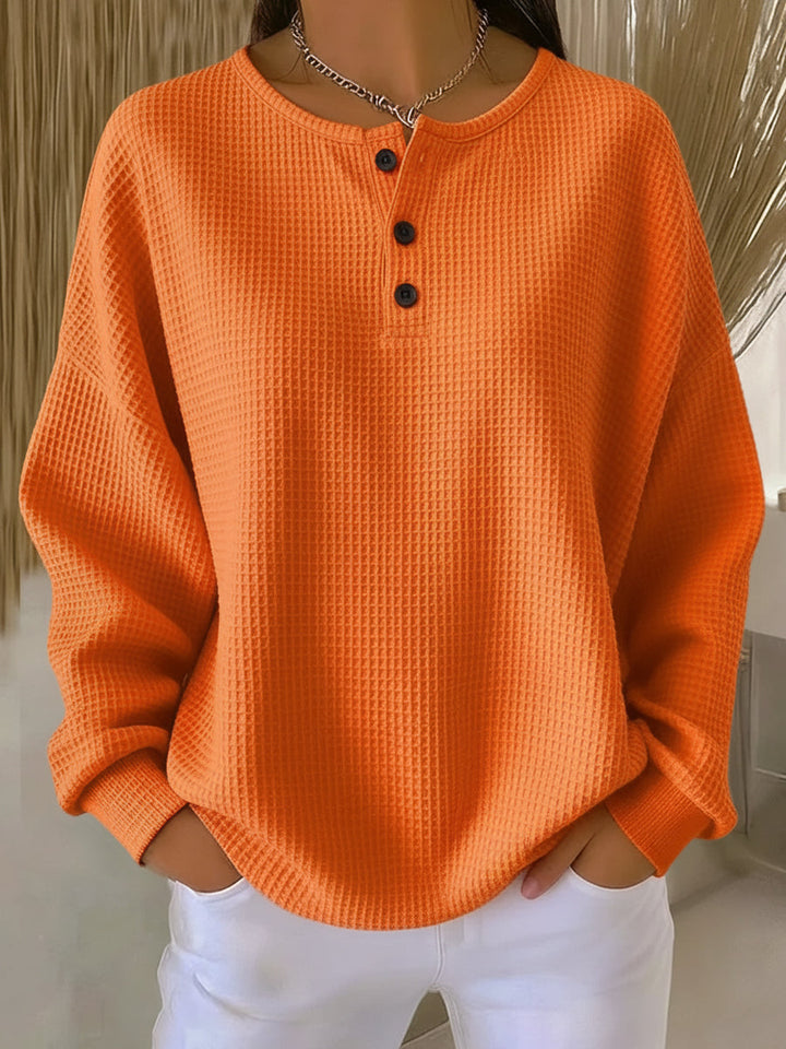 Felpa Henley Goffrata Miranda Arancione – Bottega Moretti