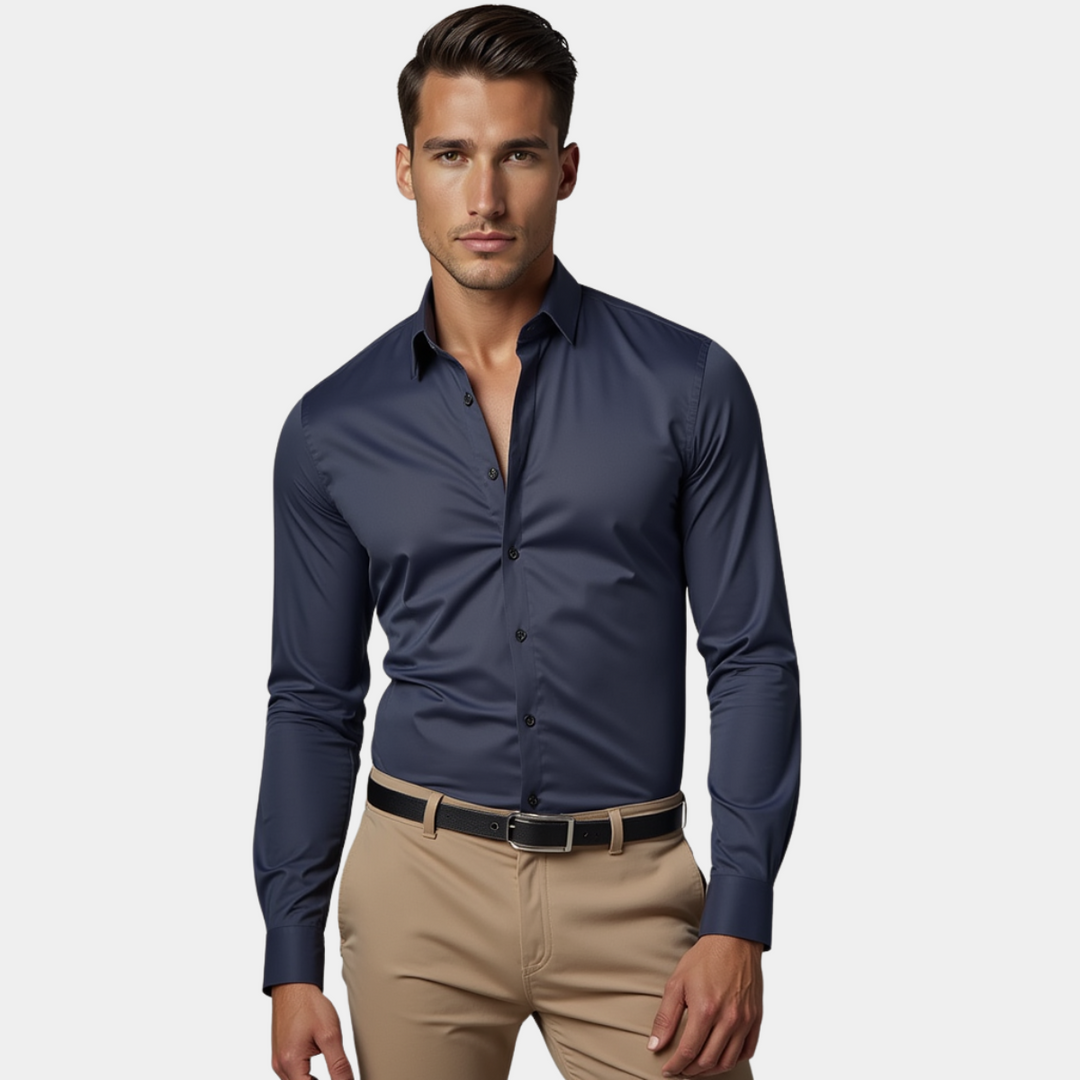 Camicia Uomo Antipiega Corrado Nero – Bottega Moretti