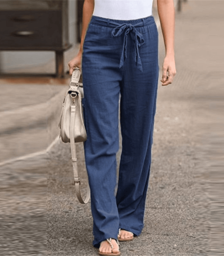 Joleen - Pantaloni da Donna Relax con Corda e Vita Elastico
