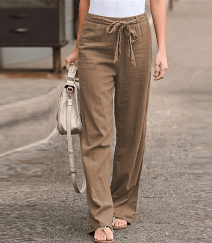 Joleen - Pantaloni da Donna Relax con Corda e Vita Elastico