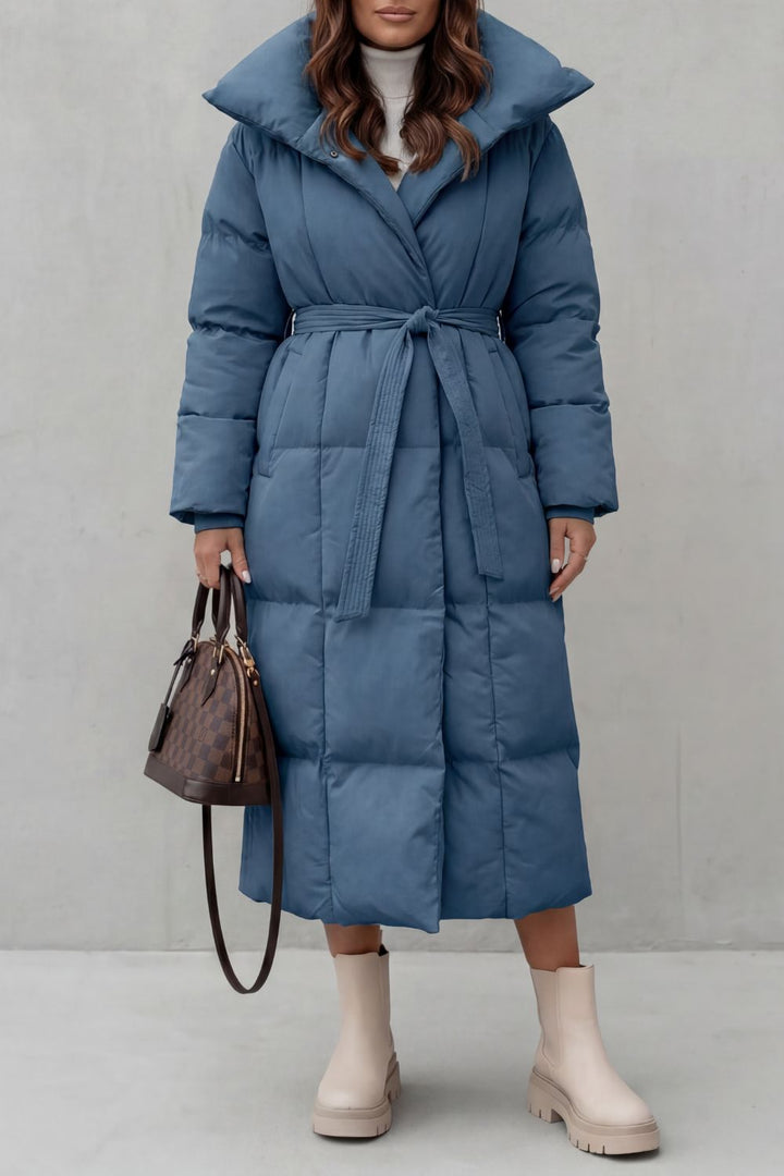 Kacob | Belted Longline Padded Puffer Coat