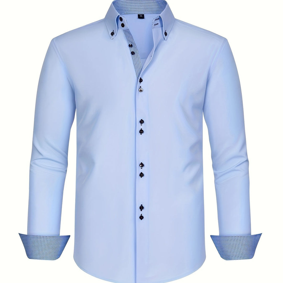 Camicia Leggera con Contrasti Uomo Amedeo – foto 12
