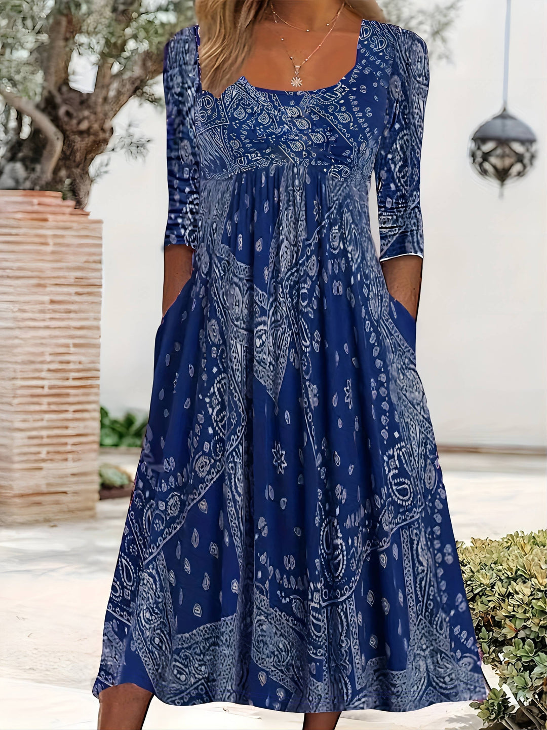 ELOWEN | ABITO MIDI CON MANICHE LUNGHE CASUAL