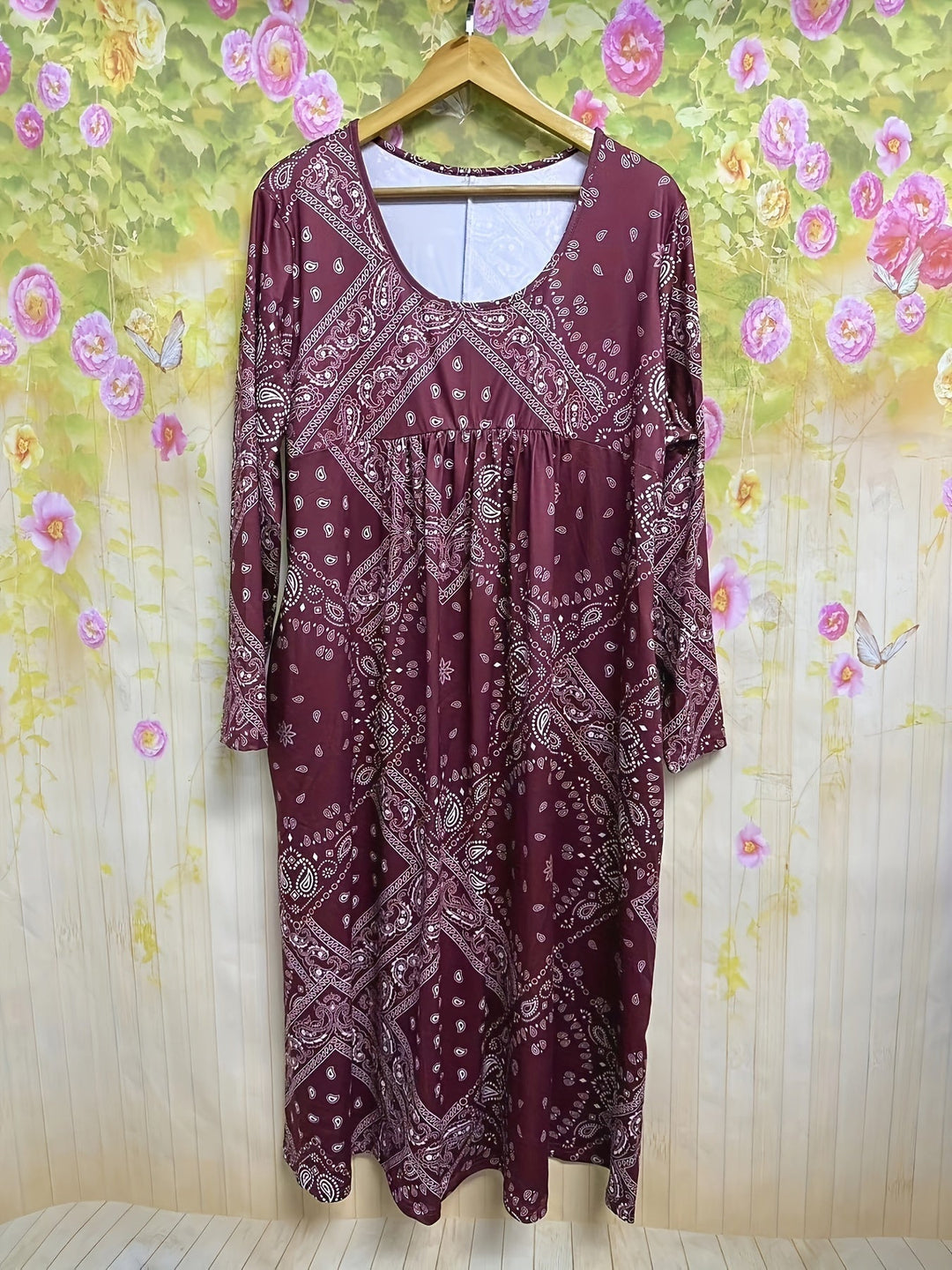 ELOWEN | ABITO MIDI CON MANICHE LUNGHE CASUAL