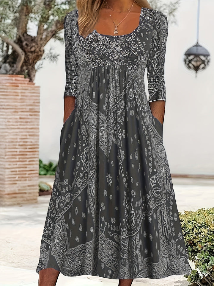 ELOWEN | ABITO MIDI CON MANICHE LUNGHE CASUAL