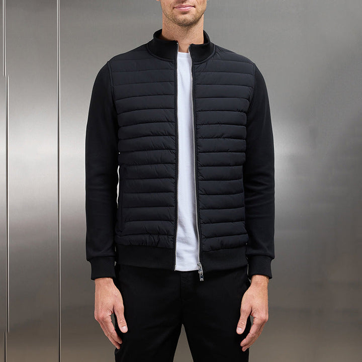 Giacca Leggera da Uomo in Maglia Misto Cotone con Collo Alto | Perfetta per l'Autunno