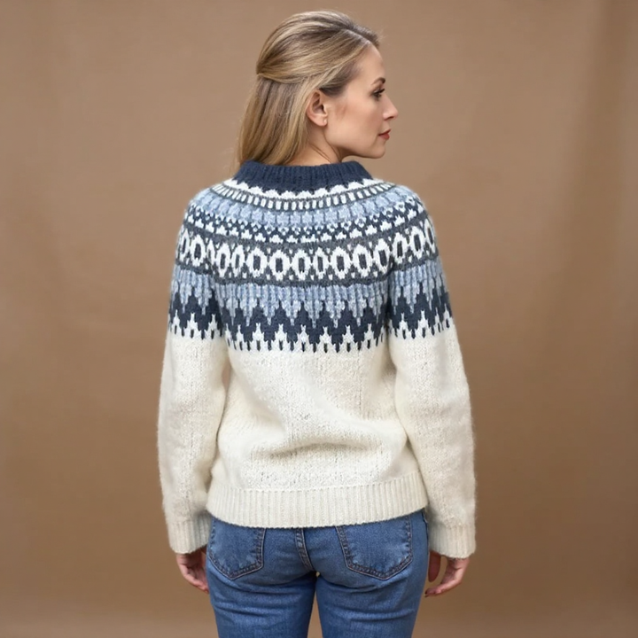 Maglione Écru Sprone Blu Pauline – foto 3