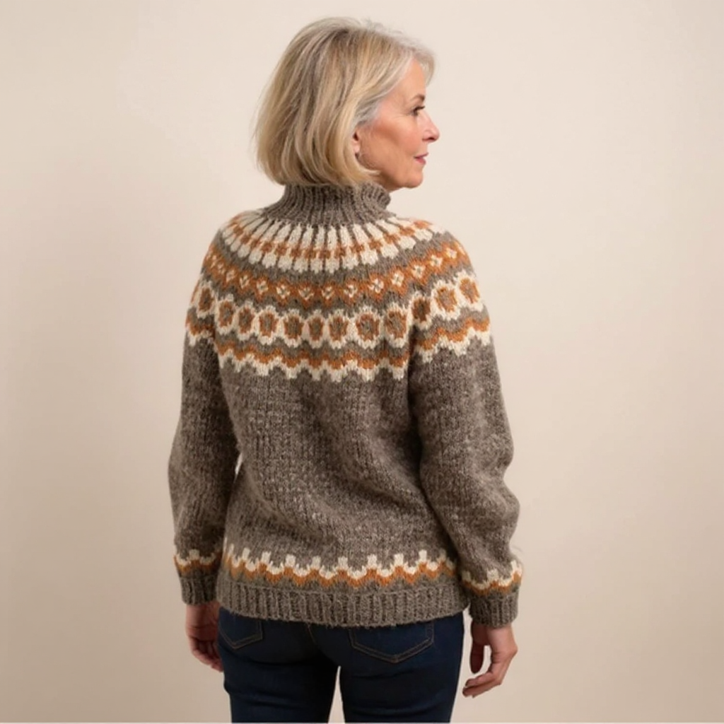 Maglione Collo Alto Jacquard Christine – foto 9