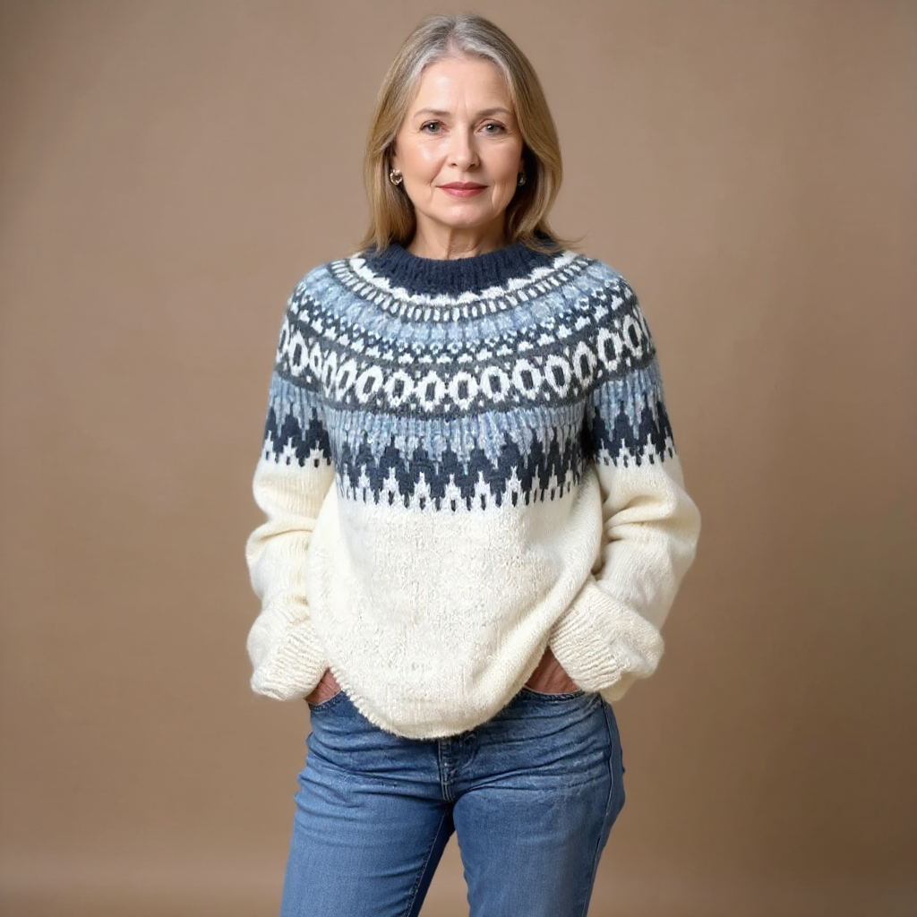 Maglione Écru Sprone Blu Pauline – foto 2