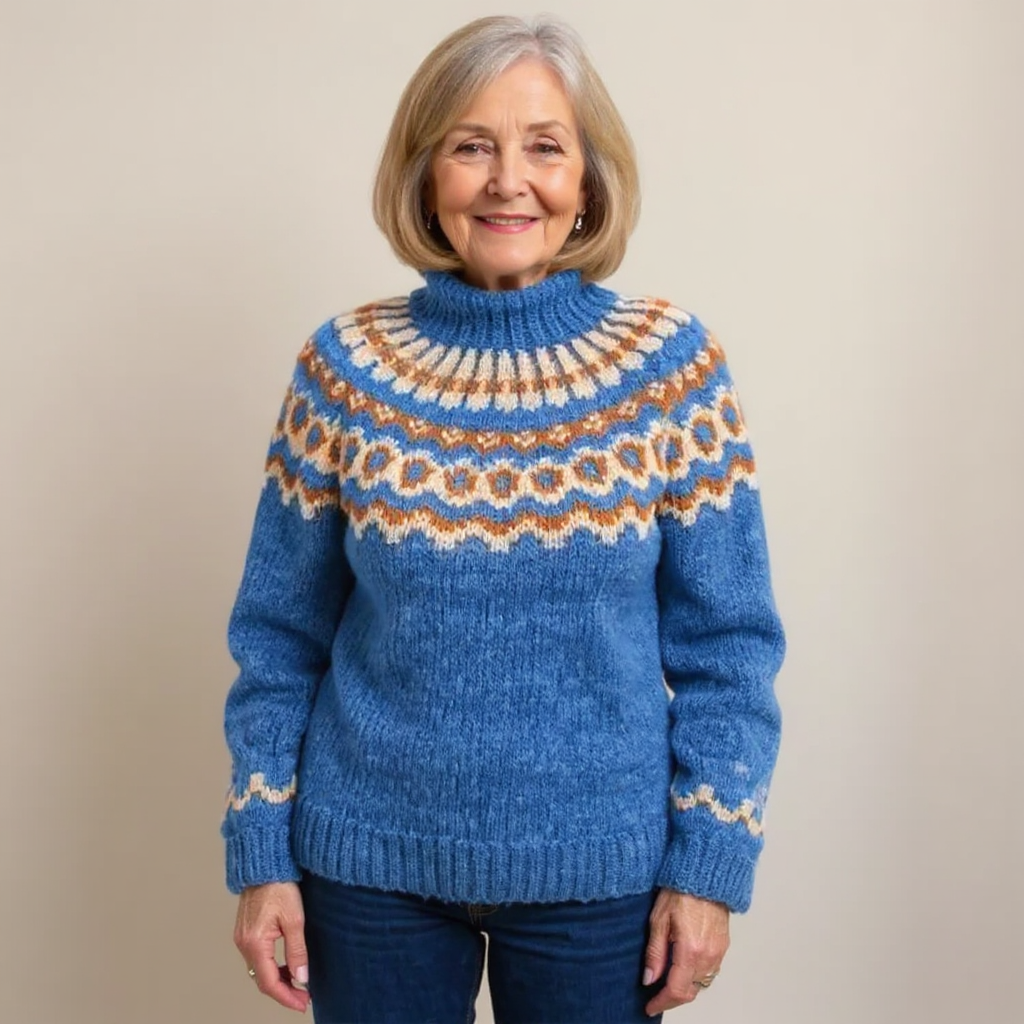 Maglione Collo Alto Jacquard Christine – foto 8