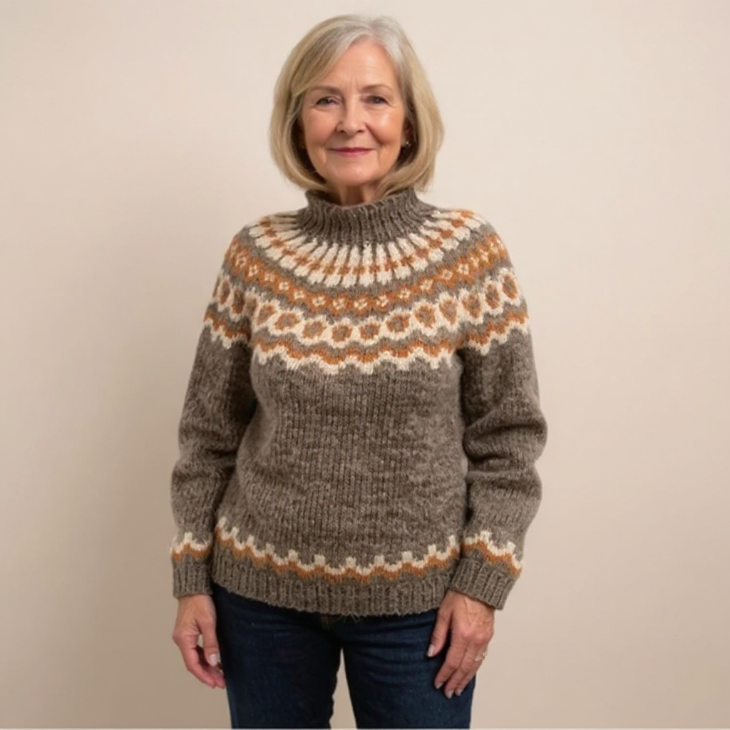 Maglione Collo Alto Jacquard Christine – foto 5