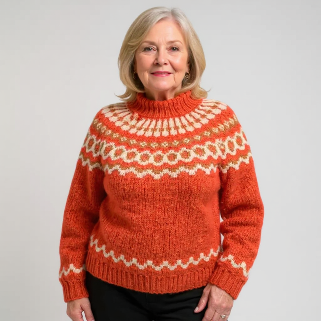 Maglione Collo Alto Jacquard Christine – foto 6