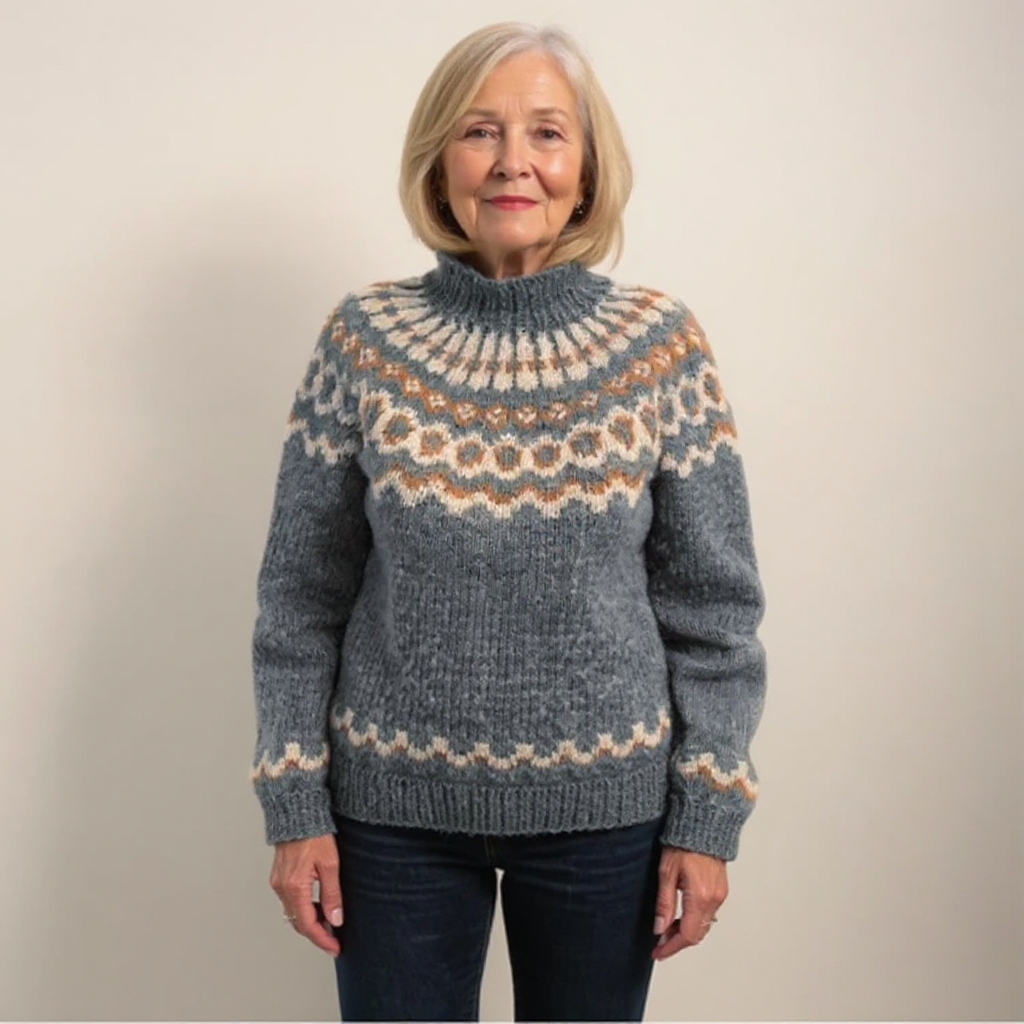 Maglione Collo Alto Jacquard Christine – foto 7