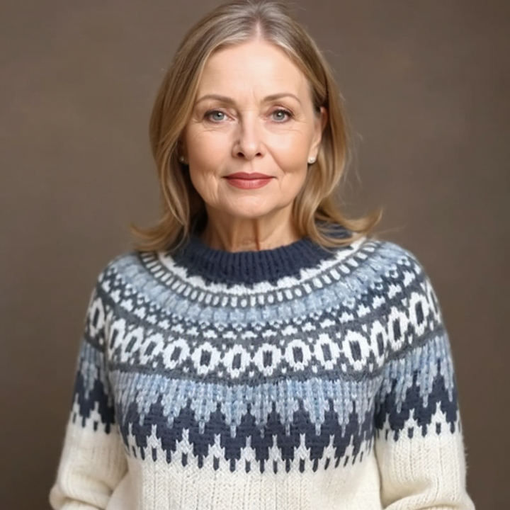 Maglione Écru Sprone Blu Pauline – foto 4