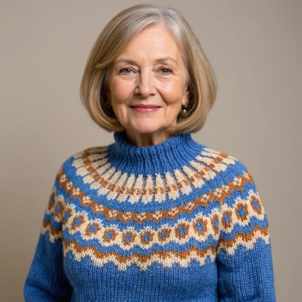 Maglione Collo Alto Jacquard Christine – foto 14