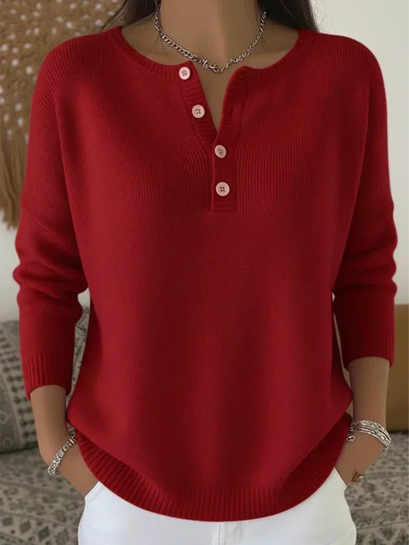 Maglione in Maglia con Bottoni Henley Ernesta – foto 3