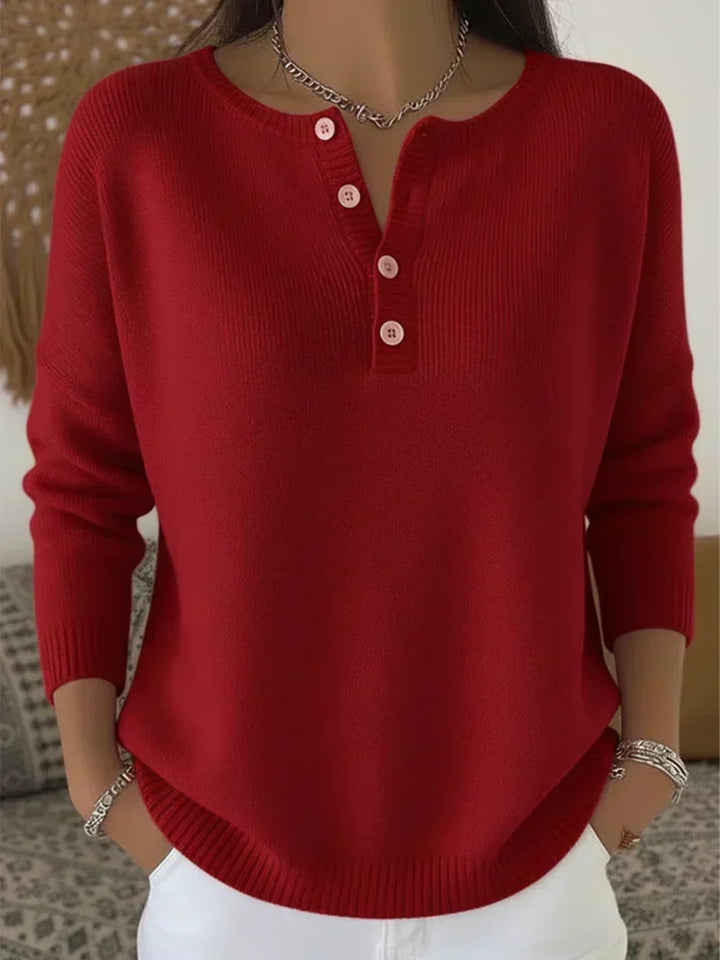 Maglione in Maglia con Bottoni Henley Ernesta – foto 3