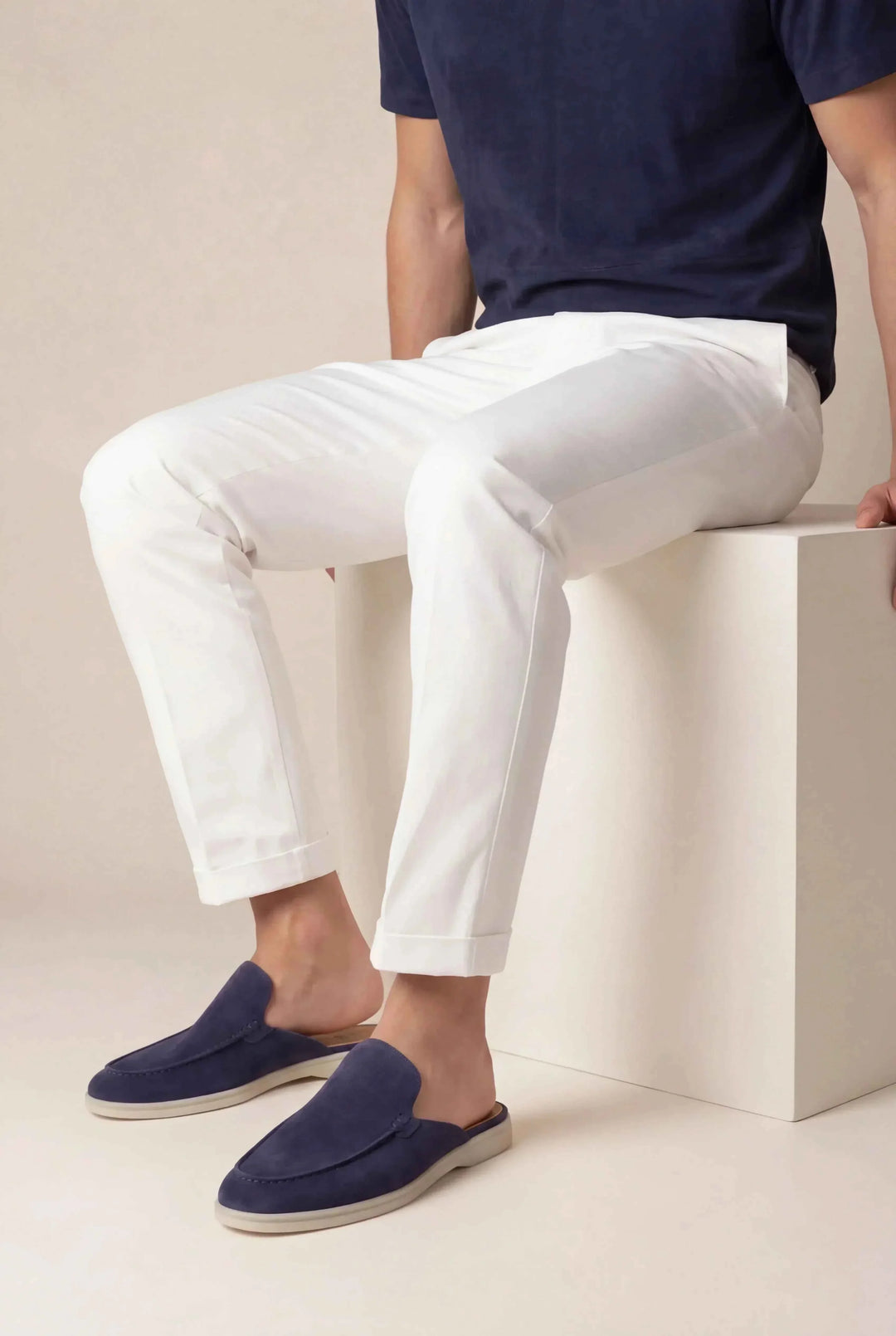 Mule Yacht in Suède Blu Navy