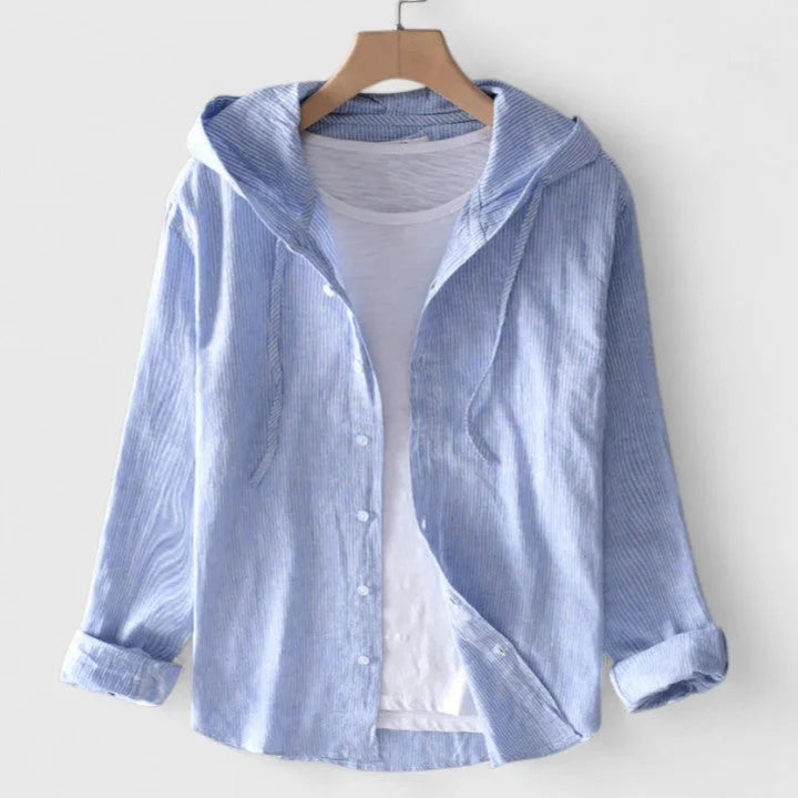 Hooded Button-Down Shirt for Women