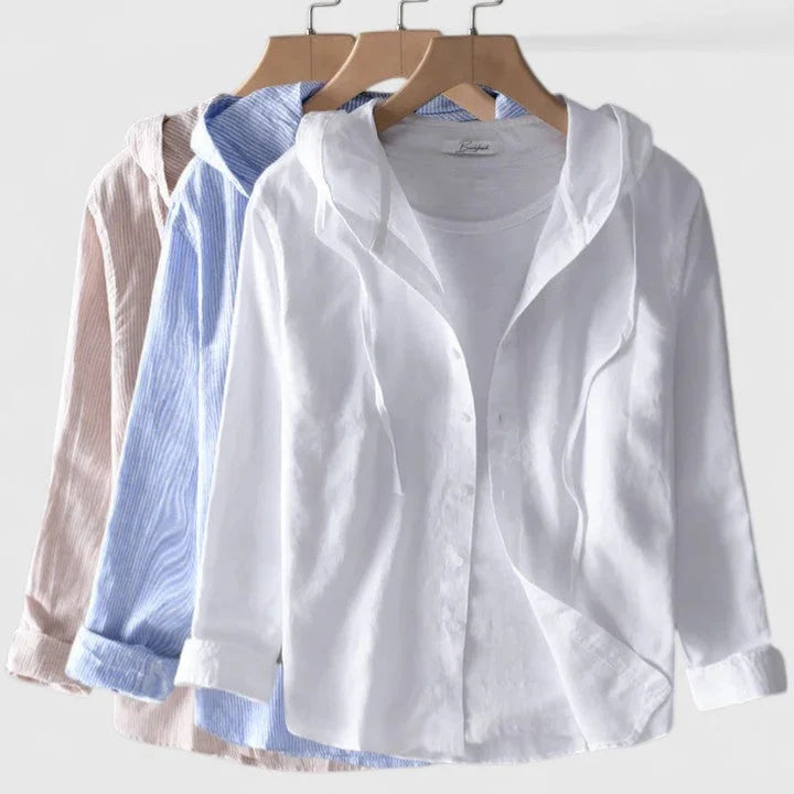 Hooded Button-Down Shirt for Women