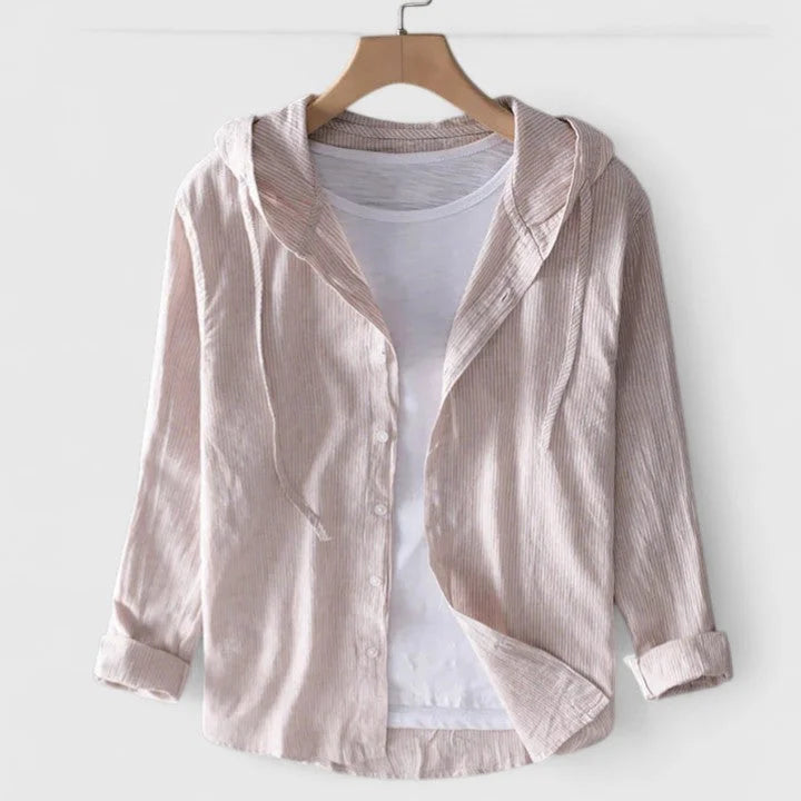 Hooded Button-Down Shirt for Women