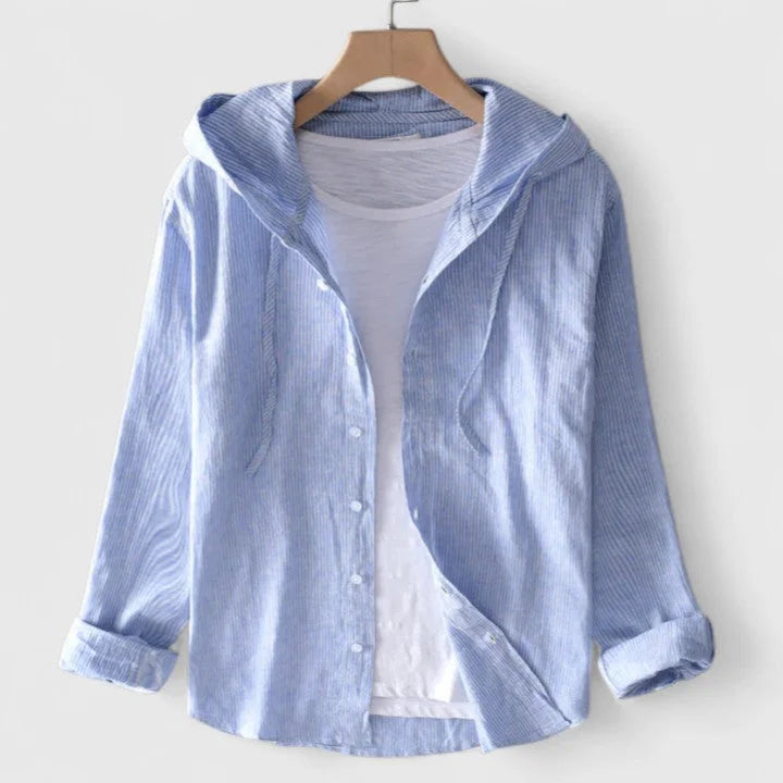 Hooded Button-Down Shirt for Women