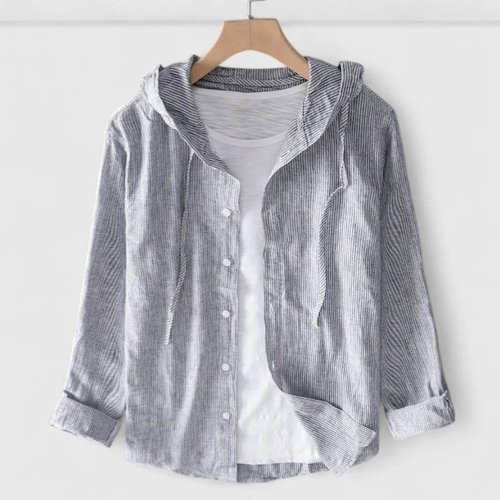 Hooded Button-Down Shirt for Women