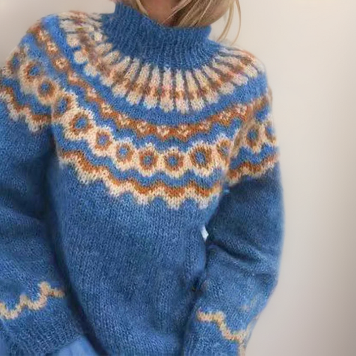 Maglione Collo Alto Jacquard Christine – foto 3