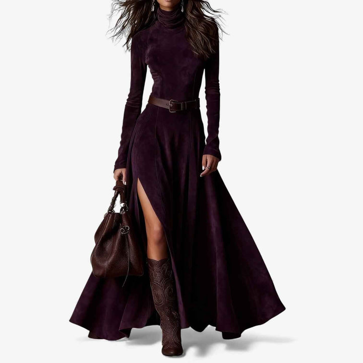 Élodie | Abito elegante lungo con cintura inclusa