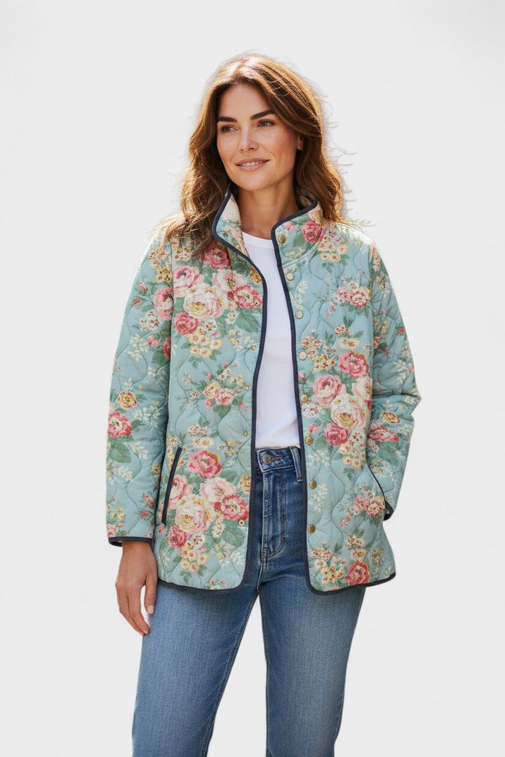 Giacca Trapuntata Rose su Menta Nadia – Bottega Moretti